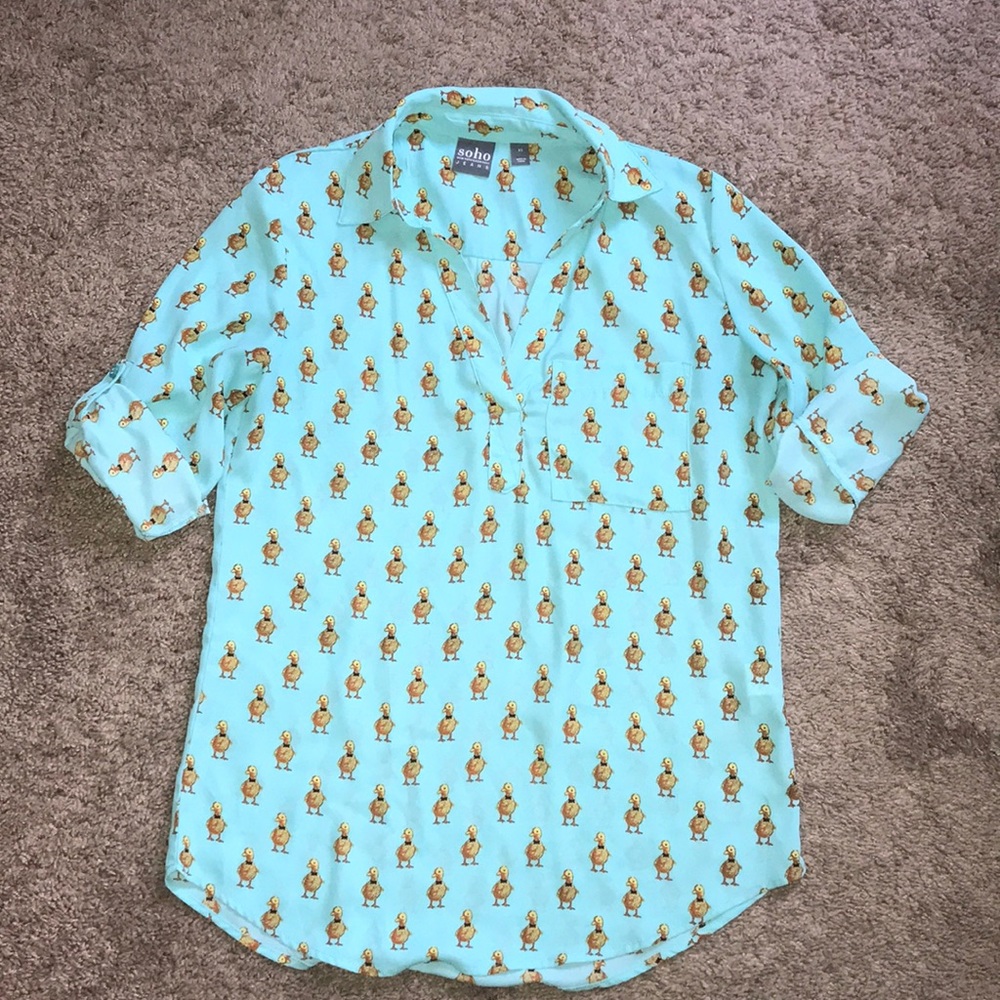 New York & co elbow sleeves medium collard shirt